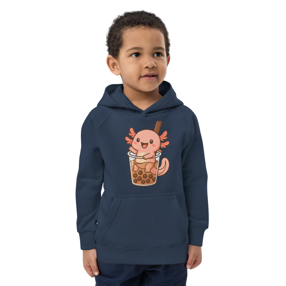 Axolotl in Boba Kids Eco Hoodie