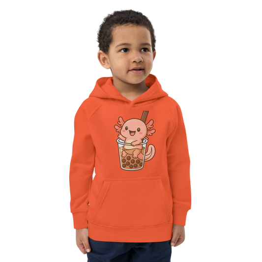 Axolotl in Boba Kids Eco Hoodie