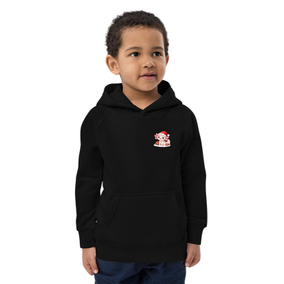Kids Eco Hoodie Axolotl with Santa Hat