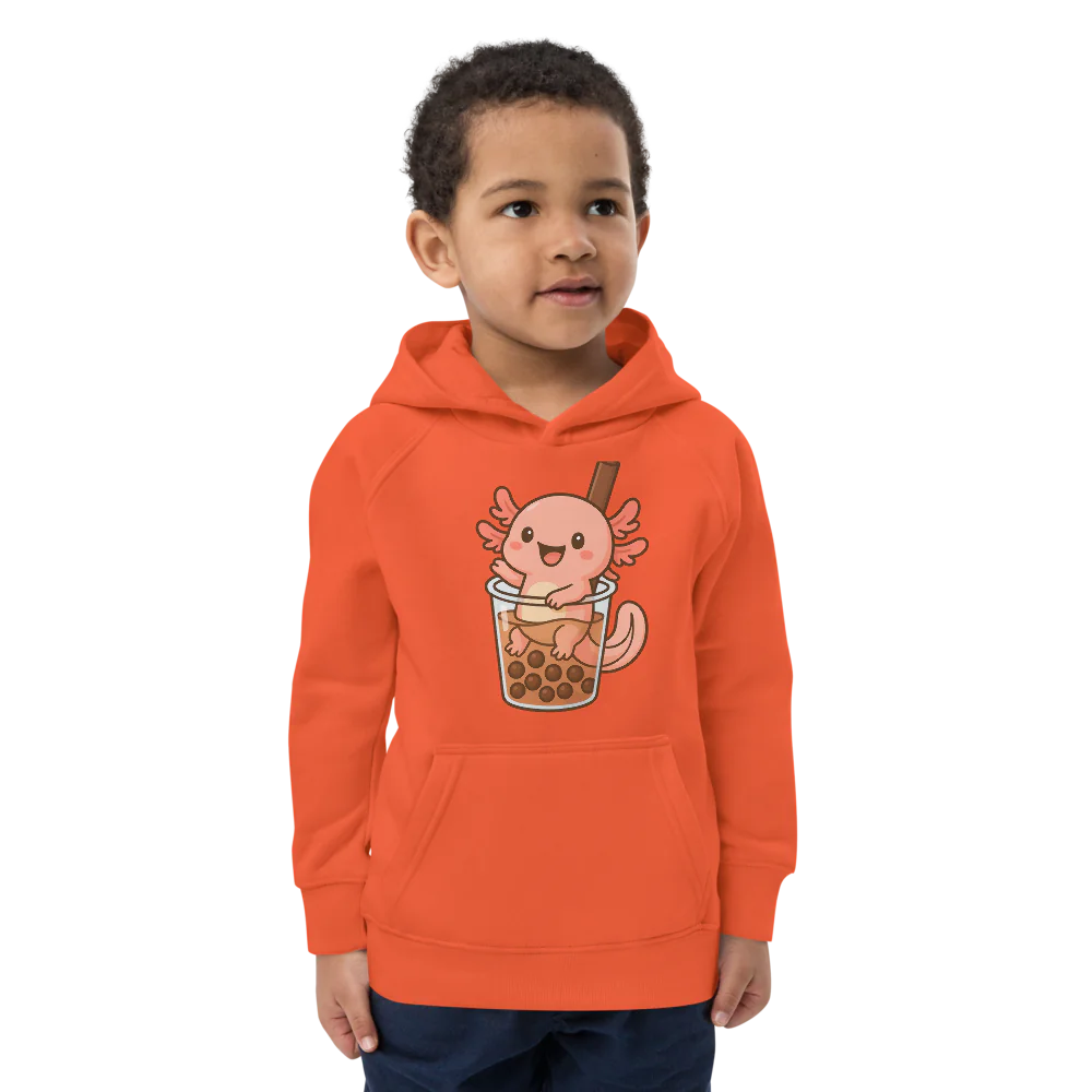 Axolotl in Boba Kids Eco Hoodie