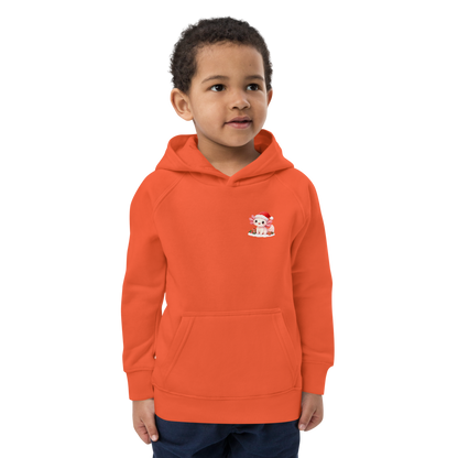 Kids Eco Hoodie Axolotl with Santa Hat