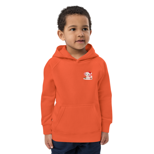 Kids Eco Hoodie Axolotl with Santa Hat