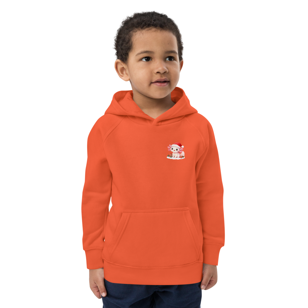 Kids Eco Hoodie Axolotl with Santa Hat