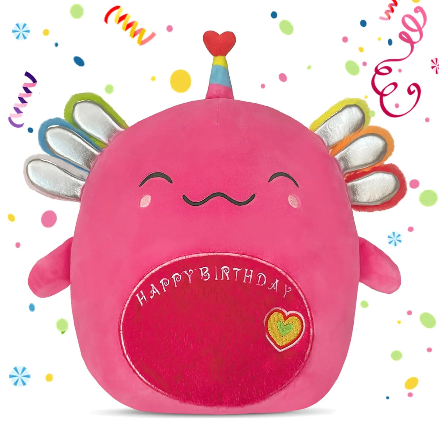 Celebration Axolotl Birthday Plush Pillow