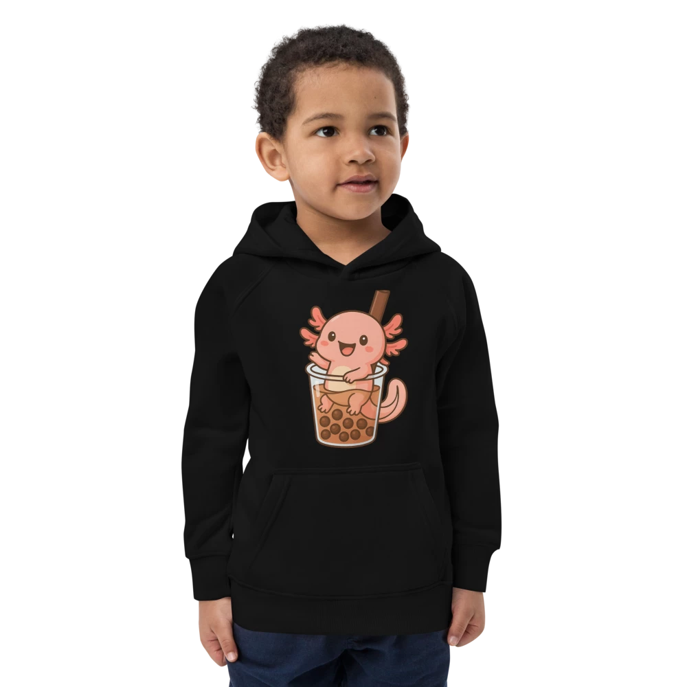 Axolotl in Boba Kids Eco Hoodie