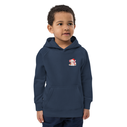 Kids Eco Hoodie Axolotl with Santa Hat