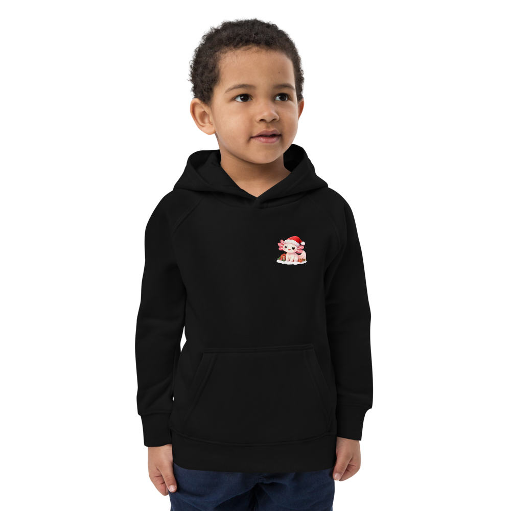 Kids Eco Hoodie Axolotl with Santa Hat