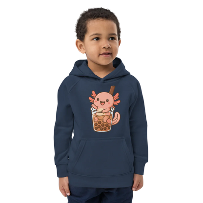 Axolotl in Boba Kids Eco Hoodie