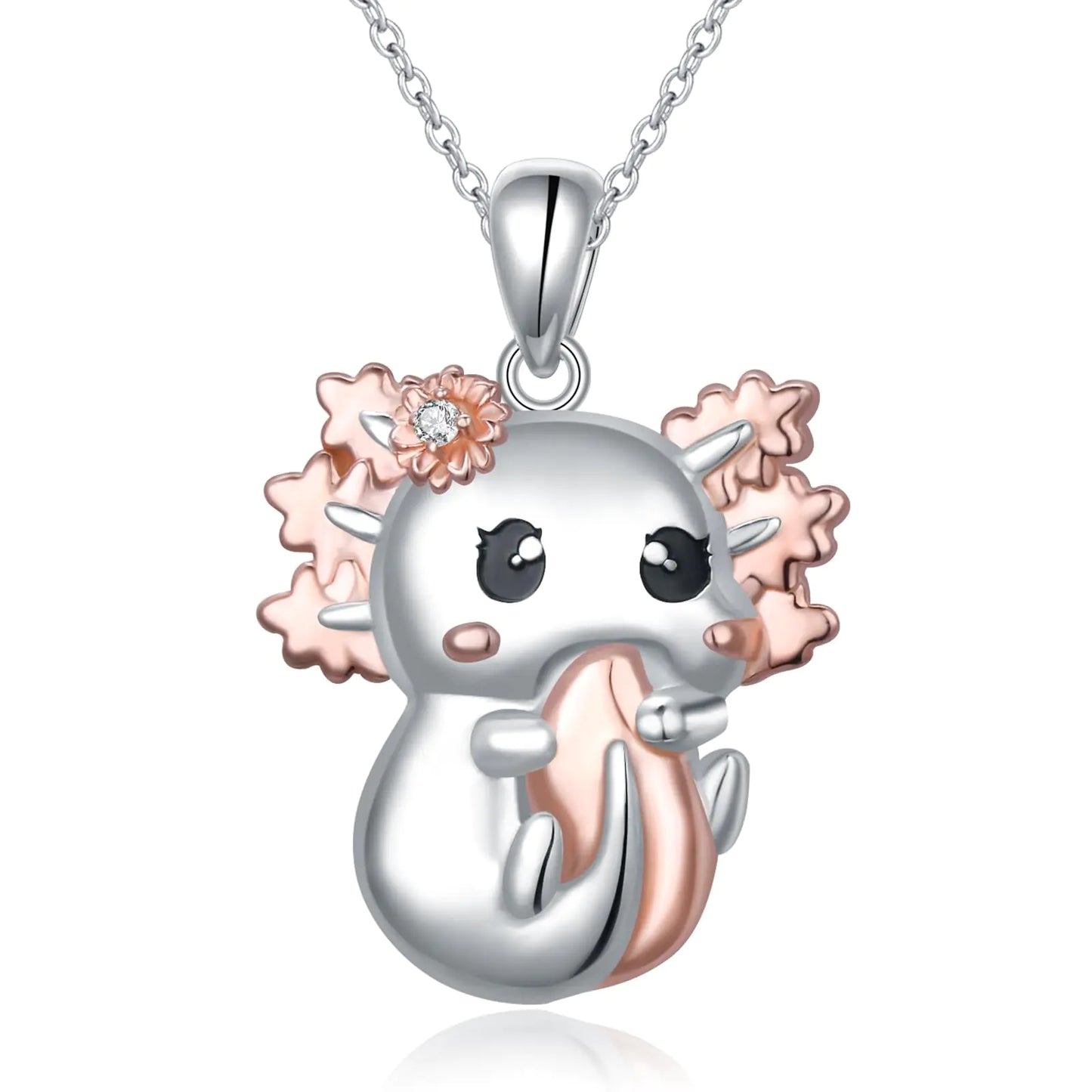 Sterling Silver Axolotl Charm Necklace