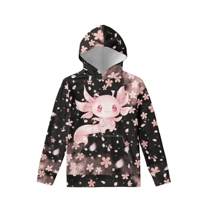 Axolotl Blossom Hoodie Sweater for Girls 11-13